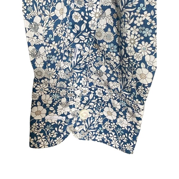 ANN MASHBURN Blue Floral Button Down Shirt - Picture 5 of 9